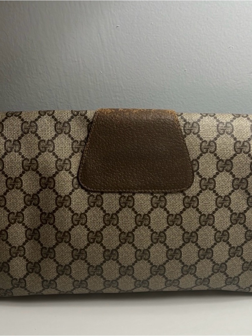 Gucci Brown Monogram Canvas Clutch with Web Stripe - Picture 6 of 16